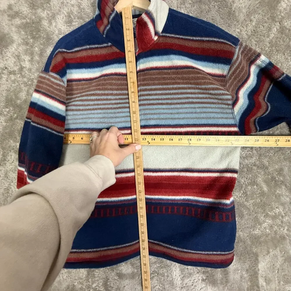 Vintage 90s AEO Blanket Stripe Fleece Southwest Pullover Quarter Zip Jacket M